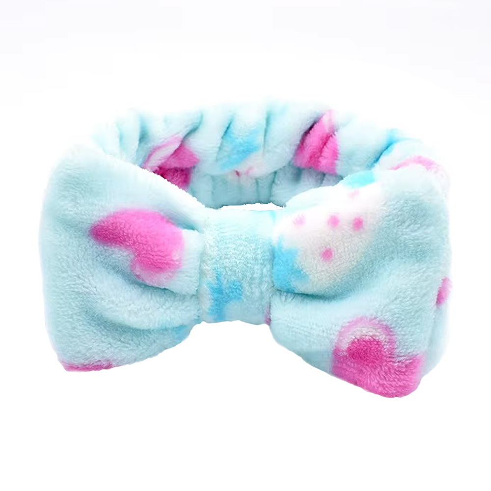 Пов'язка косметична Cosmo Shop Бантик, блакитна з сердечками, 1 шт (CS11039)